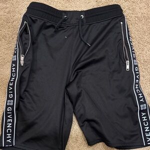 Givenchy Black Athletic Shorts with Logo Trim